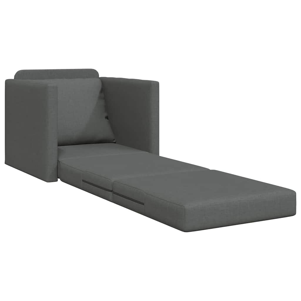 Boden-Schlafsofa mit Kissen Dunkelgrau 74 x 77 x 81 cm Stoff