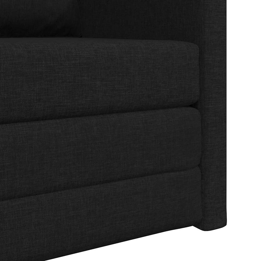 Boden-Schlafsofa mit Kissen Schwarz 74 x 77 x 81 cm Stoff