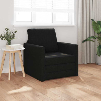 Boden-Schlafsofa mit Kissen Schwarz 74 x 77 x 81 cm Stoff