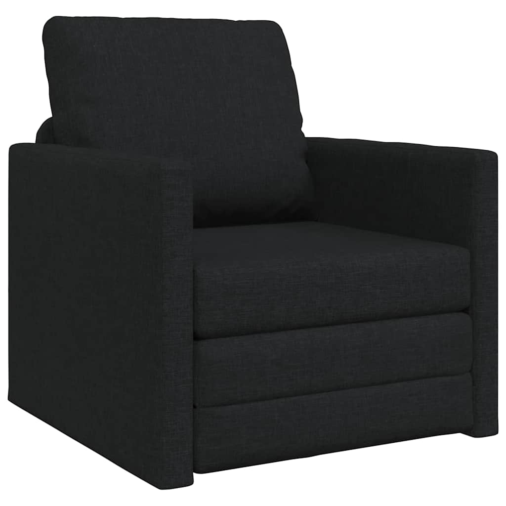 Boden-Schlafsofa mit Kissen Schwarz 74 x 77 x 81 cm Stoff