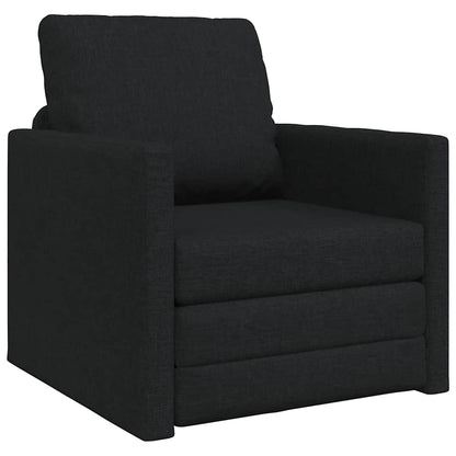 Boden-Schlafsofa mit Kissen Schwarz 74 x 77 x 81 cm Stoff