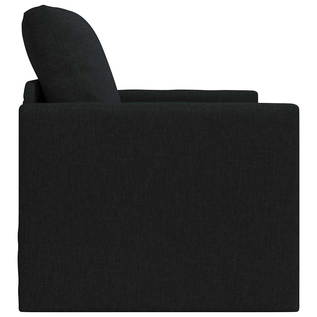 Boden-Schlafsofa mit Kissen Schwarz 74 x 77 x 81 cm Stoff