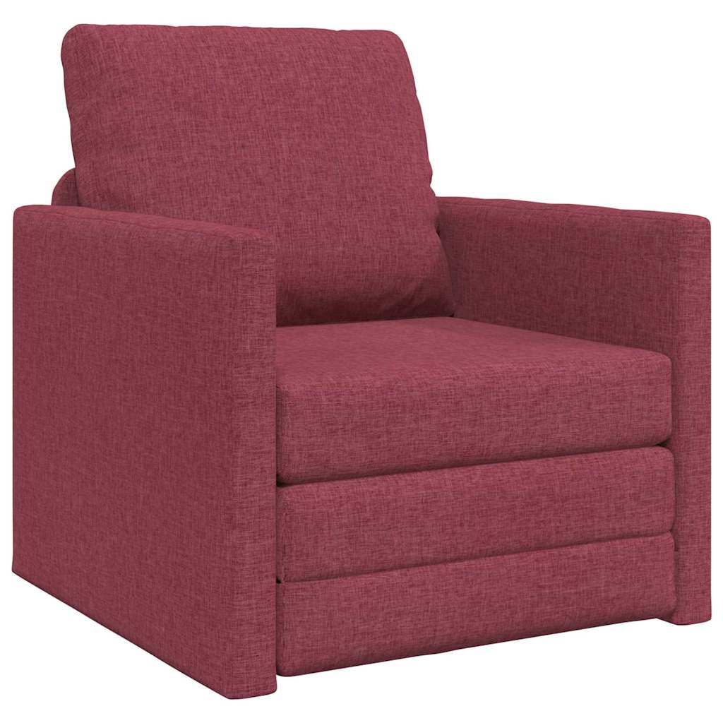 Boden-Schlafsofa mit Kissen Weinrot 74 x 77 x 81 cm Stoff