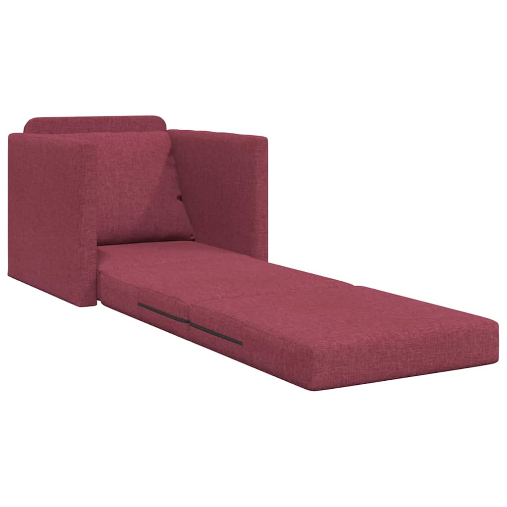 Boden-Schlafsofa mit Kissen Weinrot 74 x 77 x 81 cm Stoff