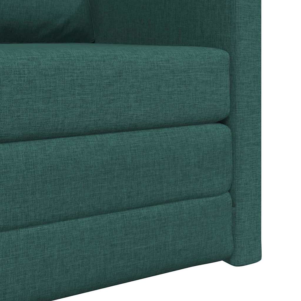 Boden-Schlafsofa mit Kissen Dunkelgrün 74 x 77 x 81 cm Stoff
