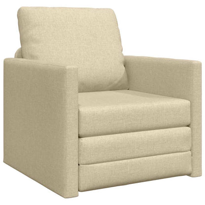 Boden-Schlafsofa mit Kissen Creme 74 x 77 x 81 cm Stoff