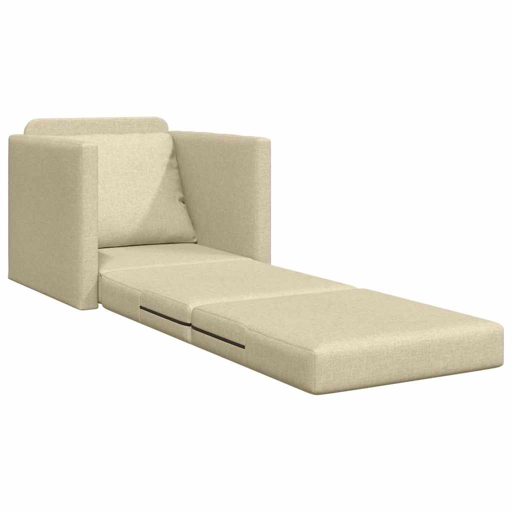 Boden-Schlafsofa mit Kissen Creme 74 x 77 x 81 cm Stoff