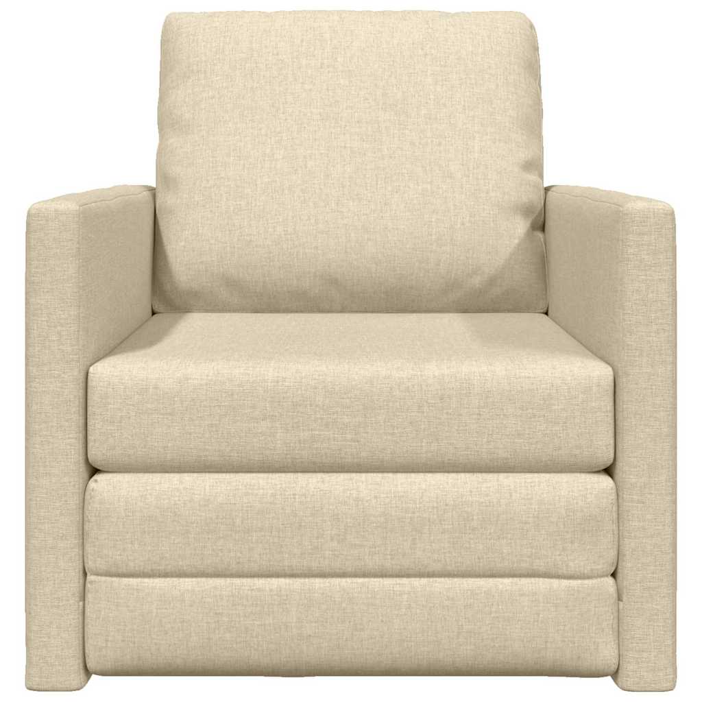 Boden-Schlafsofa mit Kissen Creme 74 x 77 x 81 cm Stoff