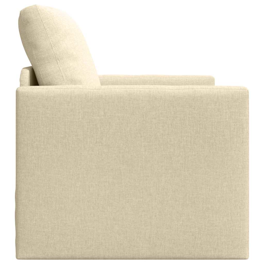 Boden-Schlafsofa mit Kissen Creme 74 x 77 x 81 cm Stoff