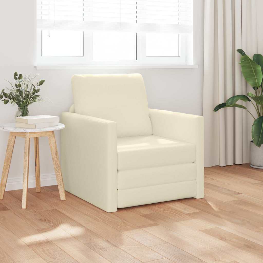 Boden Schlafsofa mit Kissen Creme 74 x 77 x 81 cm Kunstleder