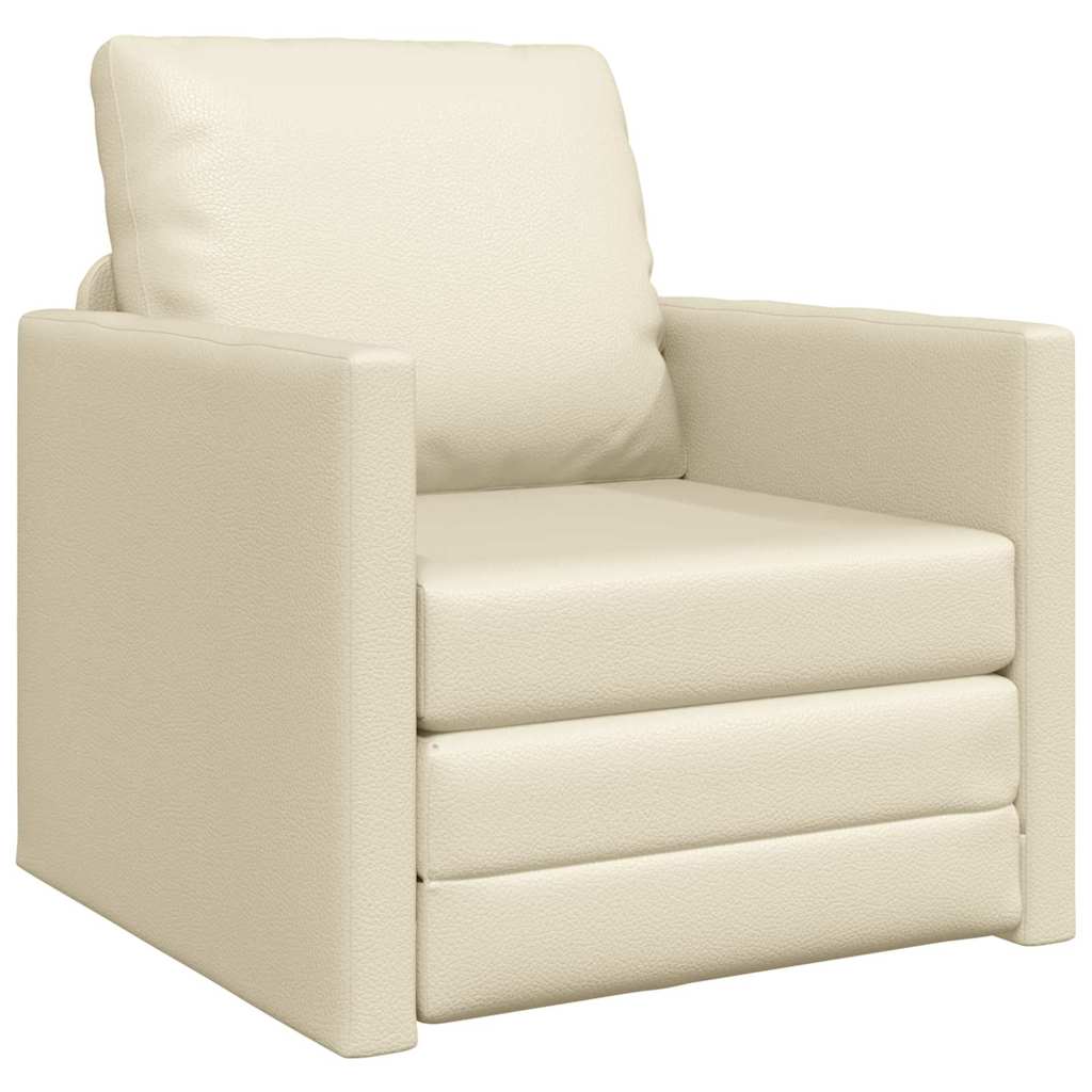 Boden Schlafsofa mit Kissen Creme 74 x 77 x 81 cm Kunstleder