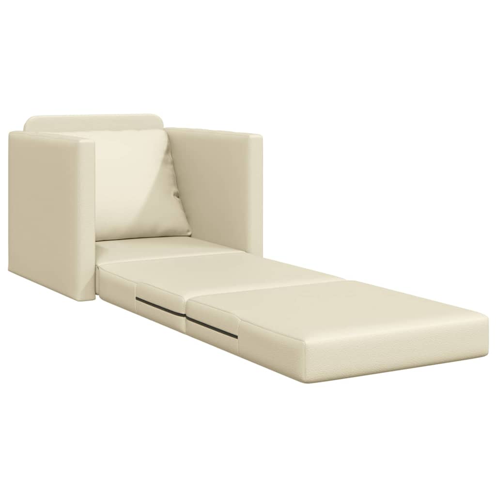 Boden Schlafsofa mit Kissen Creme 74 x 77 x 81 cm Kunstleder