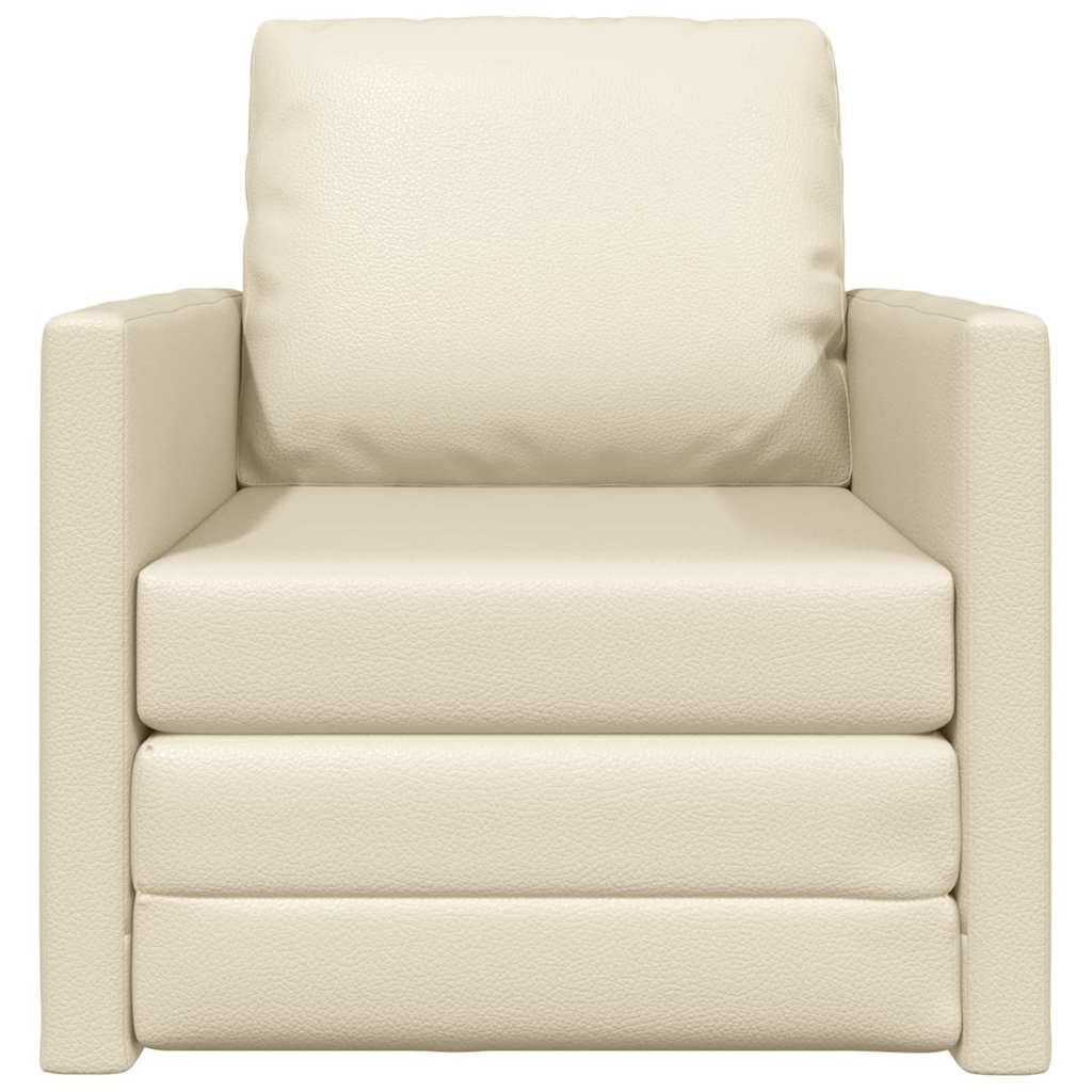 Boden Schlafsofa mit Kissen Creme 74 x 77 x 81 cm Kunstleder