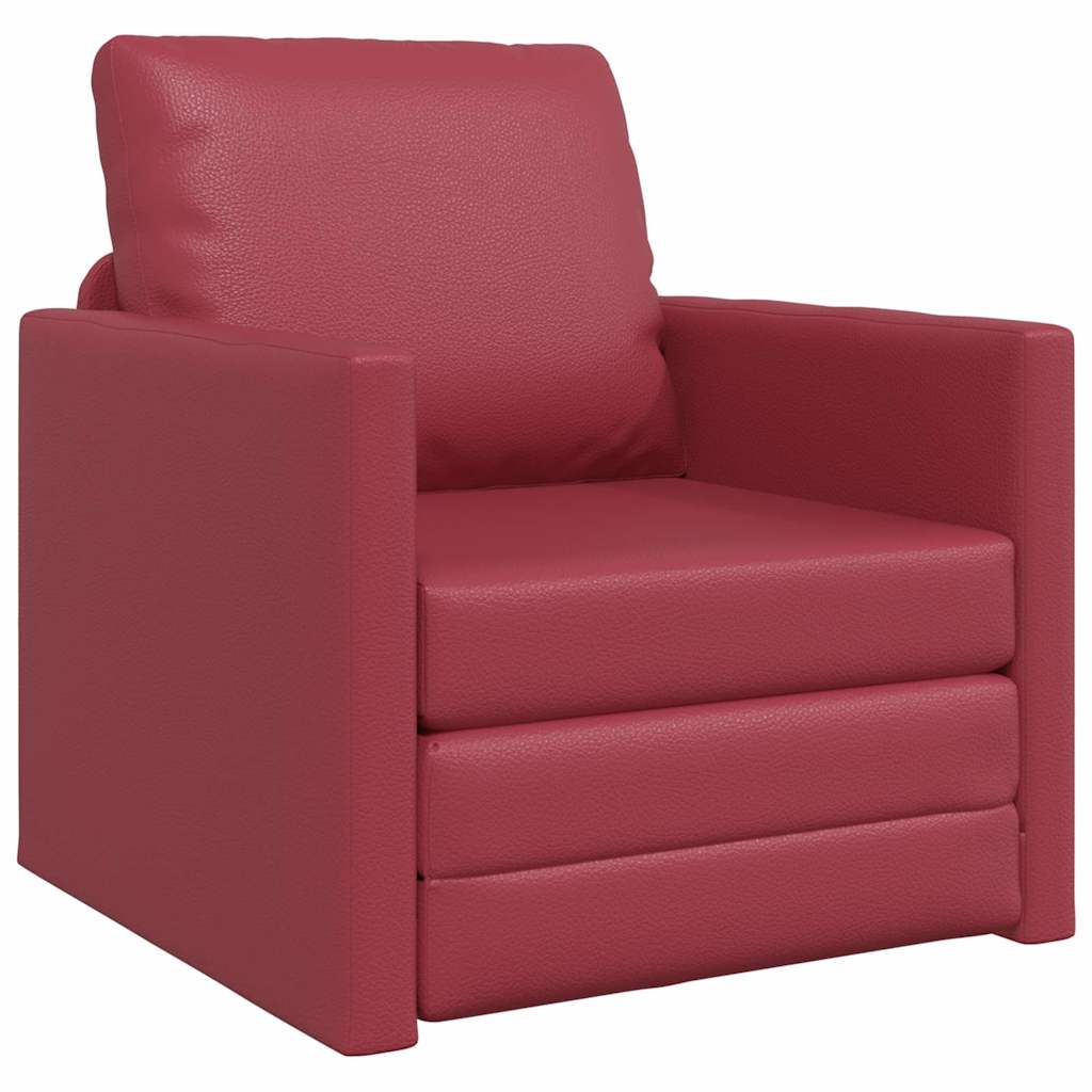 Boden Schlafsofa mit Kissen Weinrot 74 x 77 x 81 cm Kunstleder