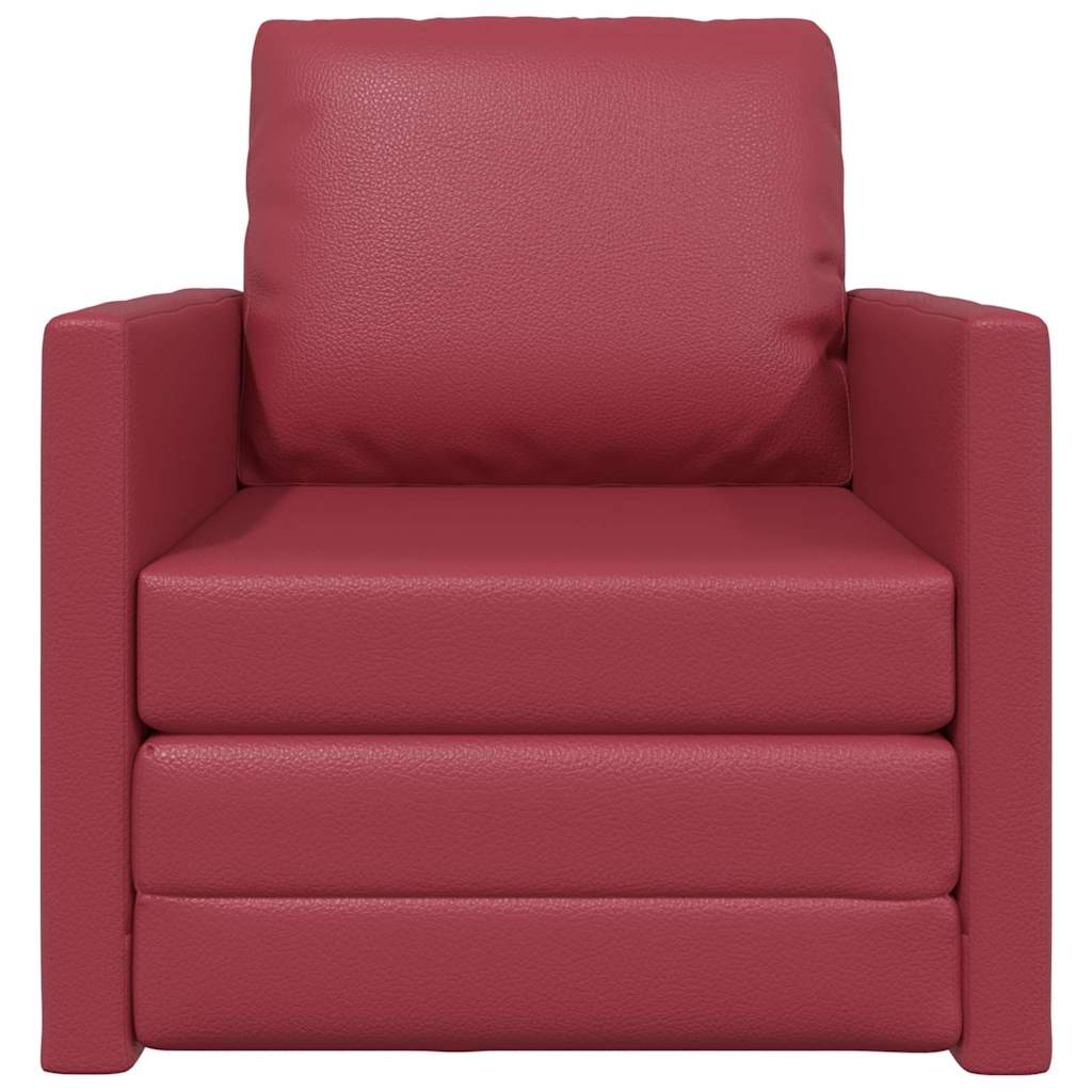 Boden Schlafsofa mit Kissen Weinrot 74 x 77 x 81 cm Kunstleder