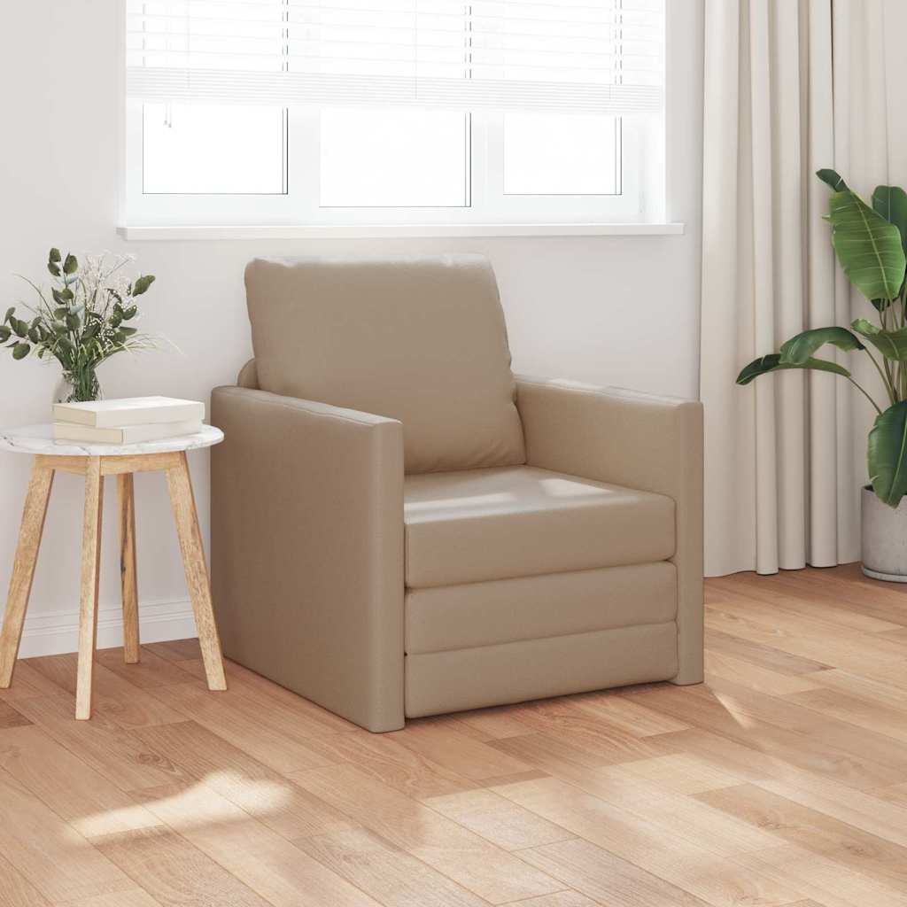 Boden Schlafsofa Cappuccino 74 x 77 x 81 cm Kunstleder