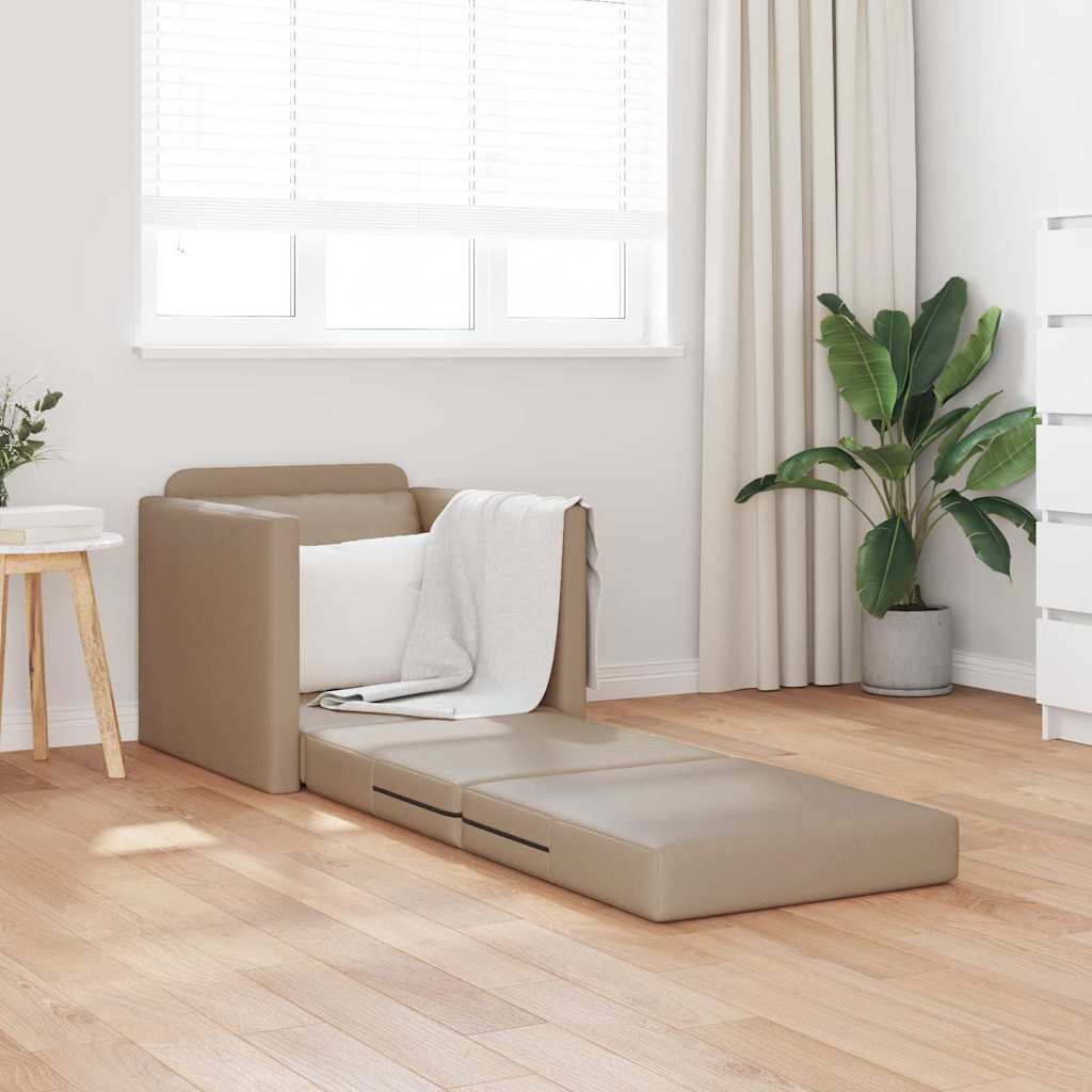 Boden Schlafsofa Cappuccino 74 x 77 x 81 cm Kunstleder