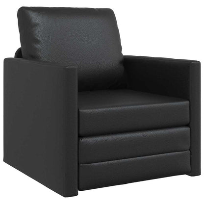 Boden Schlafsofa mit Kissen Schwarz 74 x 77 x 81 cm Kunstleder