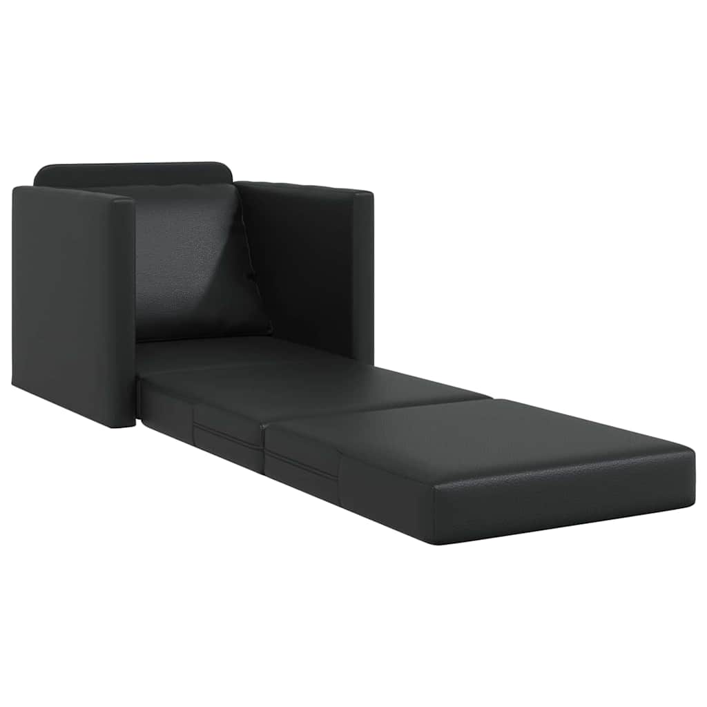 Boden Schlafsofa mit Kissen Schwarz 74 x 77 x 81 cm Kunstleder