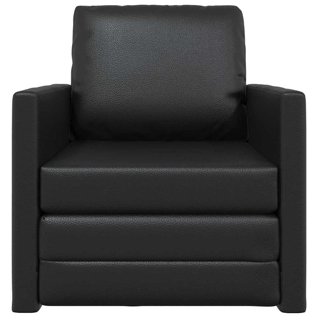 Boden Schlafsofa mit Kissen Schwarz 74 x 77 x 81 cm Kunstleder