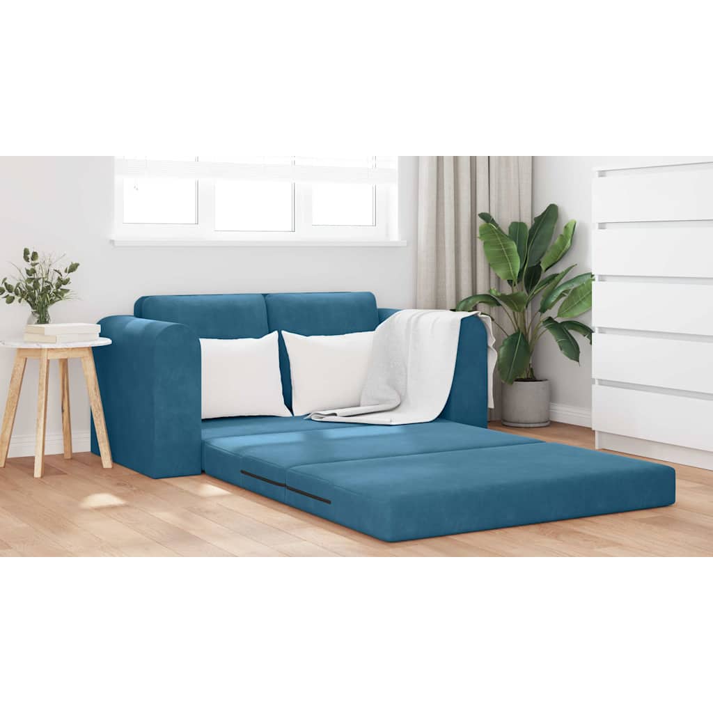 Sofa Bett Blau 148 x 71 x 83 cm Samt