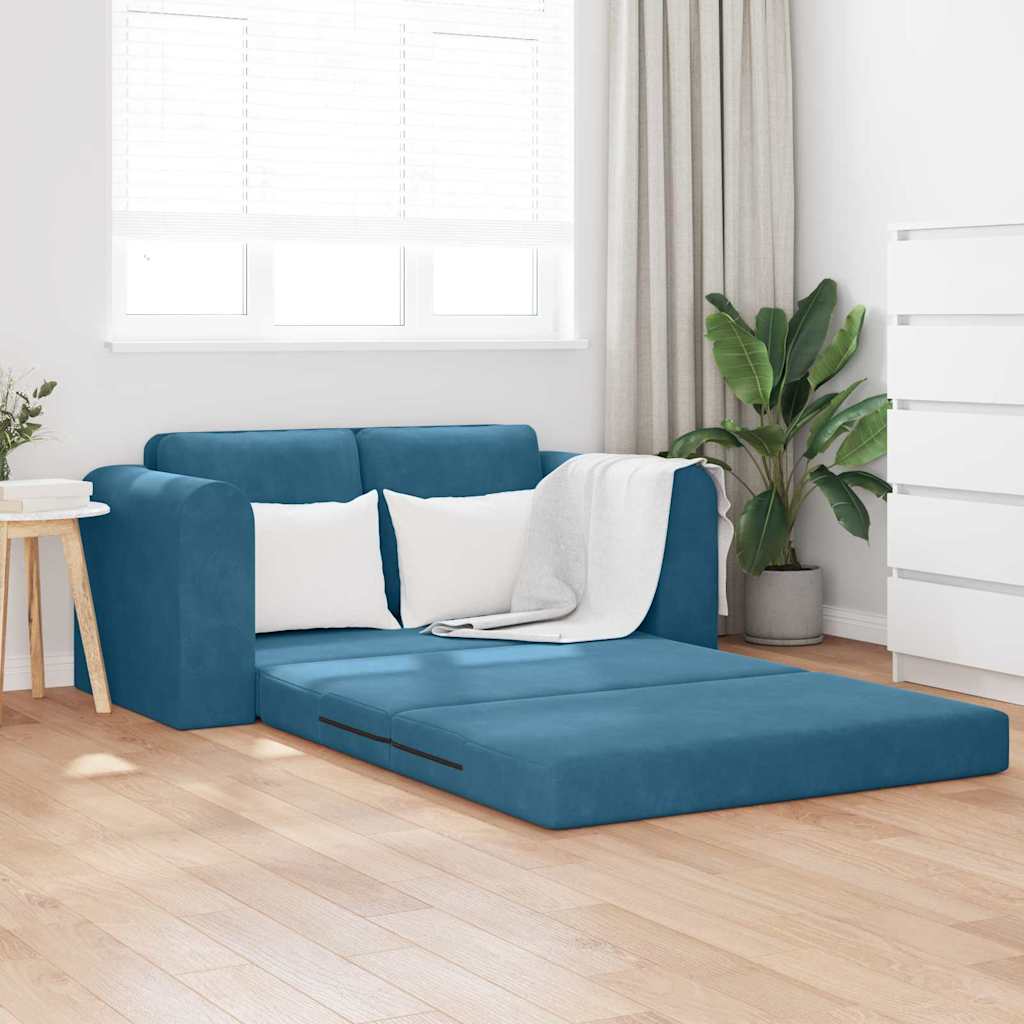 Sofa Bett Blau 148 x 71 x 83 cm Samt