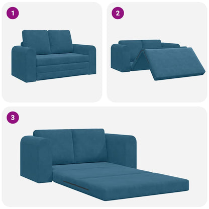 Sofa Bett Blau 148 x 71 x 83 cm Samt