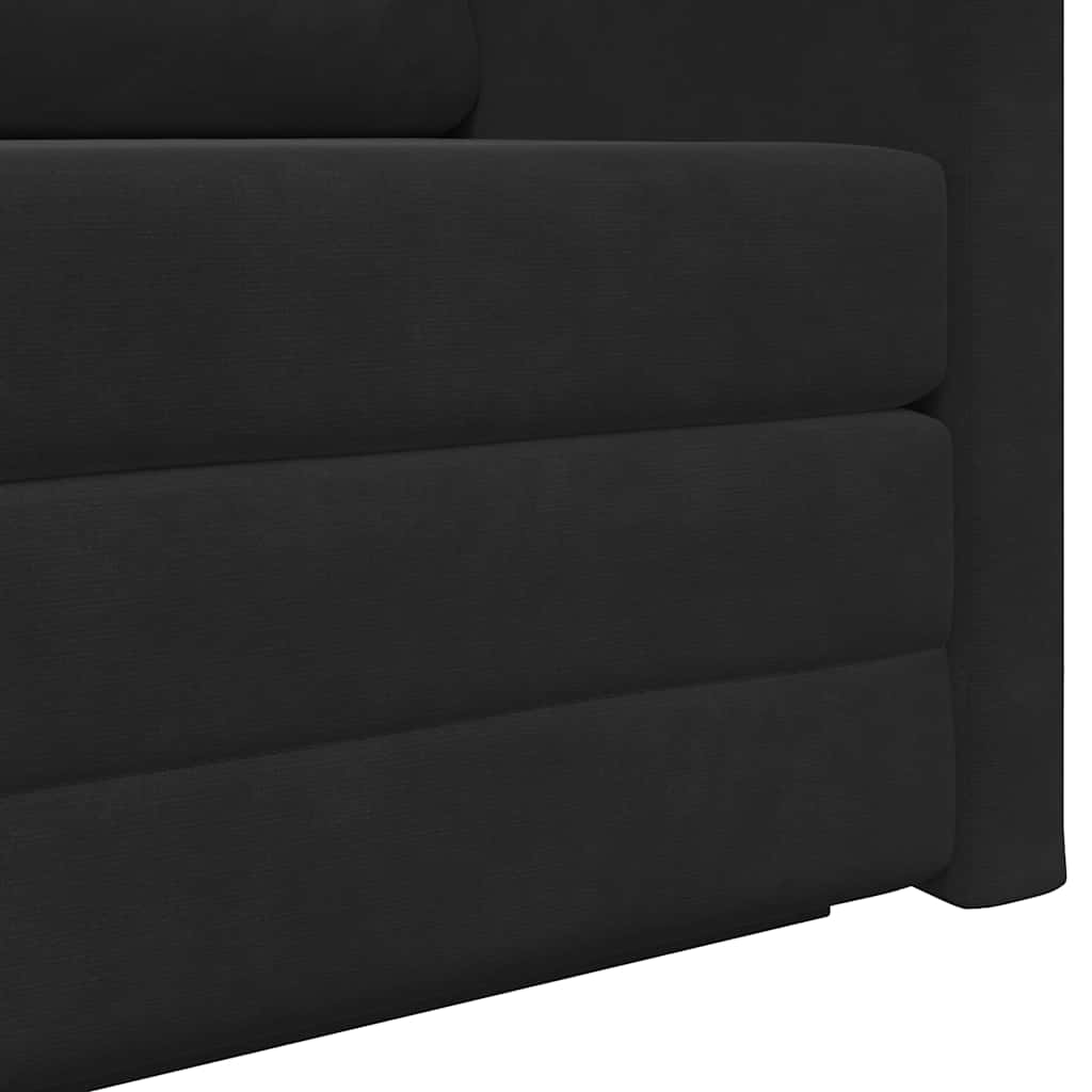 Sofa Bett Schwarz 124 x 204 x 61 cm Samt