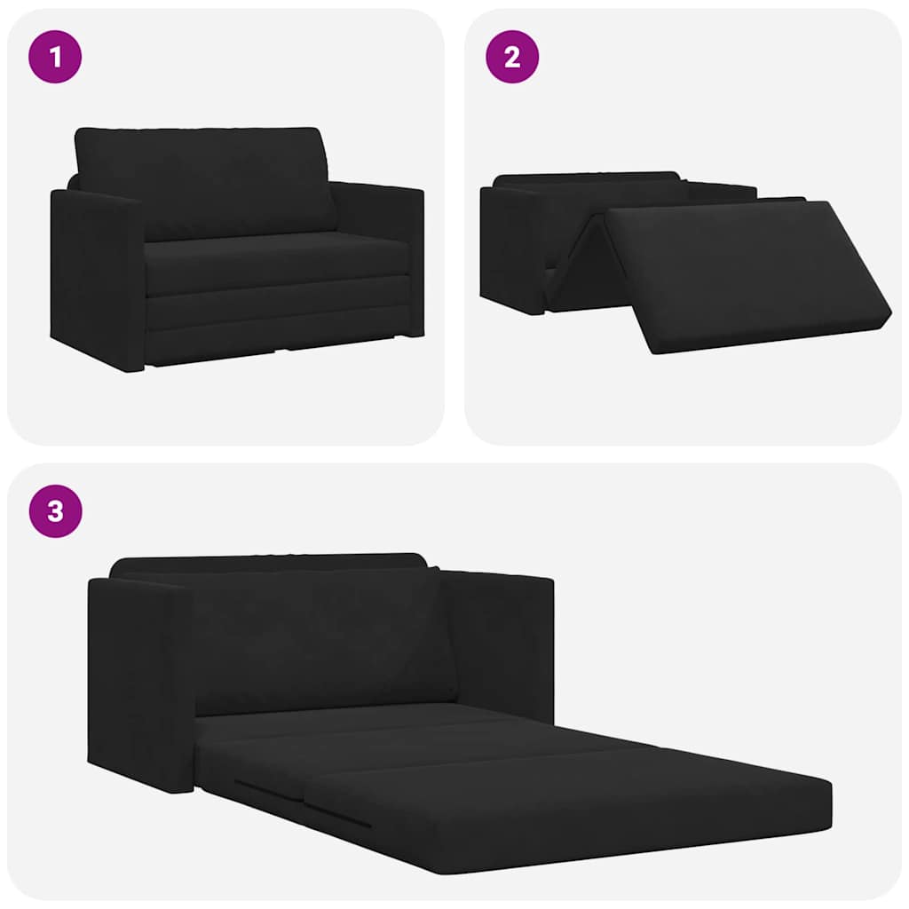 Sofa Bett Schwarz 124 x 204 x 61 cm Samt