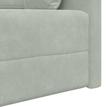 Boden-Schlafsofa Hellgrau 213 x 76 x 77 cm Samt