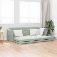 Boden-Schlafsofa Hellgrau 213 x 76 x 77 cm Samt