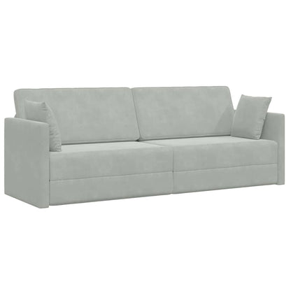 Boden-Schlafsofa Hellgrau 213 x 76 x 77 cm Samt