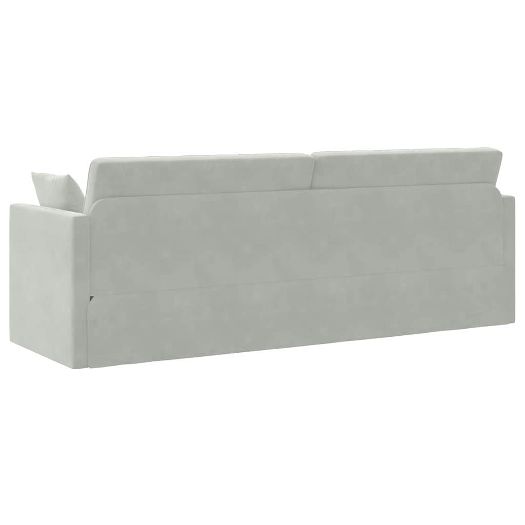 Boden-Schlafsofa Hellgrau 213 x 76 x 77 cm Samt