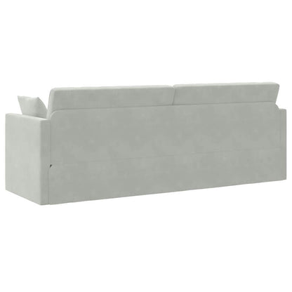 Boden-Schlafsofa Hellgrau 213 x 76 x 77 cm Samt