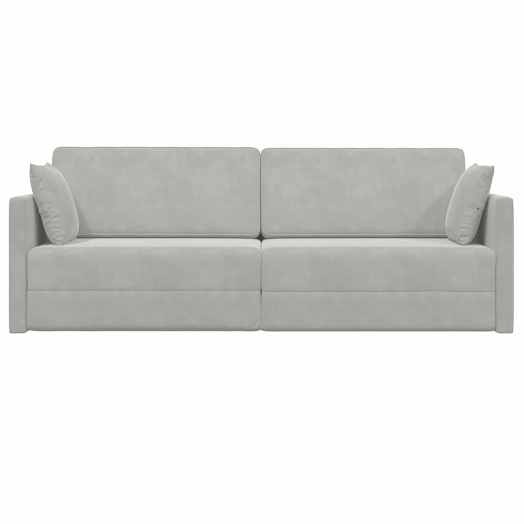 Boden-Schlafsofa Hellgrau 213 x 76 x 77 cm Samt