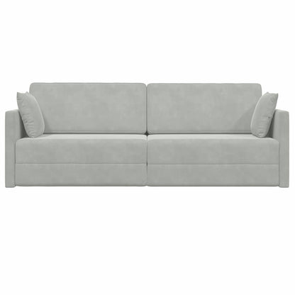 Boden-Schlafsofa Hellgrau 213 x 76 x 77 cm Samt