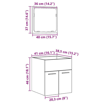 2-tlg. Badmöbel-Set Altholz-Optik Holzwerkstoff