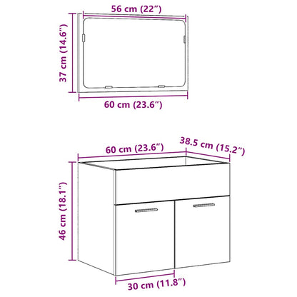 2-tlg. Badmöbel-Set Artisan-Eiche Holzwerkstoff