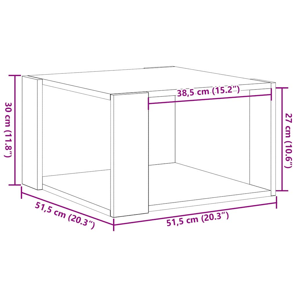 Couchtisch Schwarz Eichen-Optik 85 x 55 x 31 cm Holzwerkstoff
