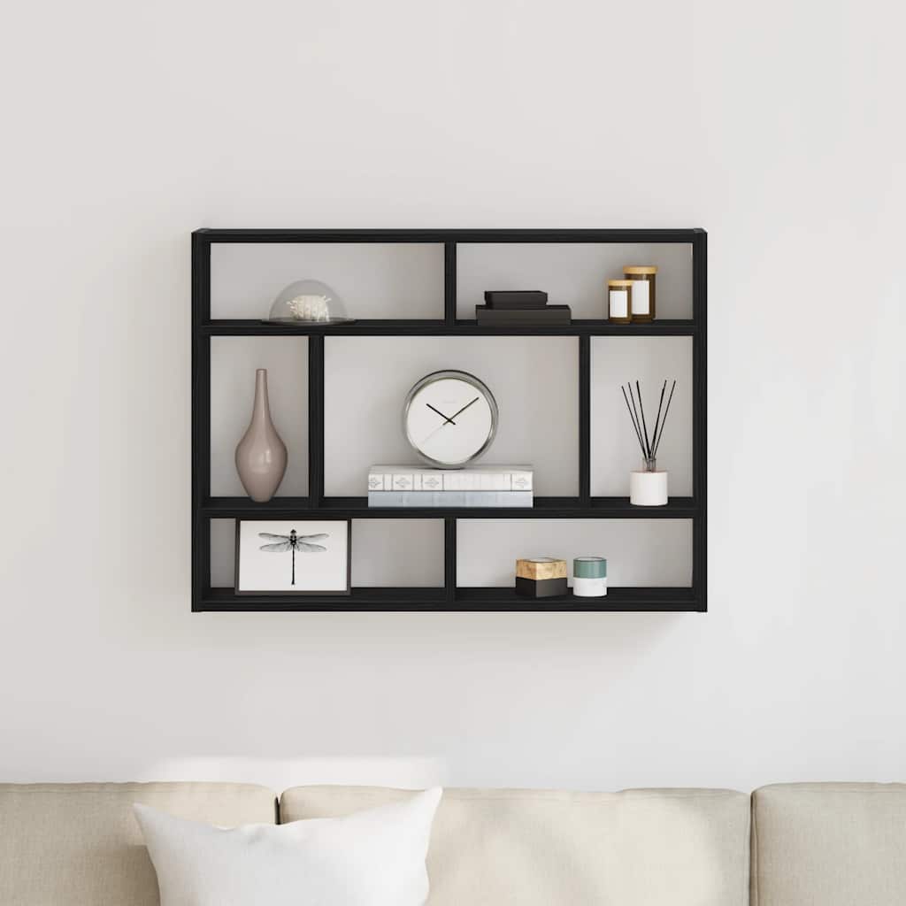 Wandregal Schwarze Eiche 75 x 16 x 55 cm Holzwerkstoff