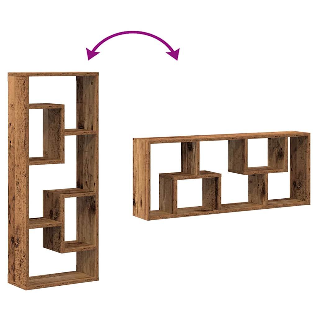 Wandregal Altholz-Optik 36x16x90 cm Holzwerkstoff
