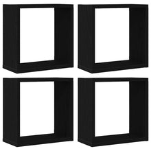 Würfel-Wandregale 4 Stk. Schwarz Eichen-Optik 30x15x30 cm