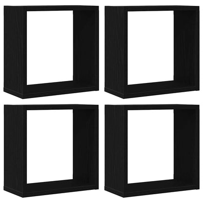 Würfel-Wandregale 4 Stk. Schwarz Eichen-Optik 30x15x30 cm
