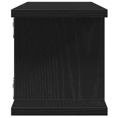 Wandregale 2 Stk. Schwarz Eichen-Optik 75x18x20cm Holzwerkstoff