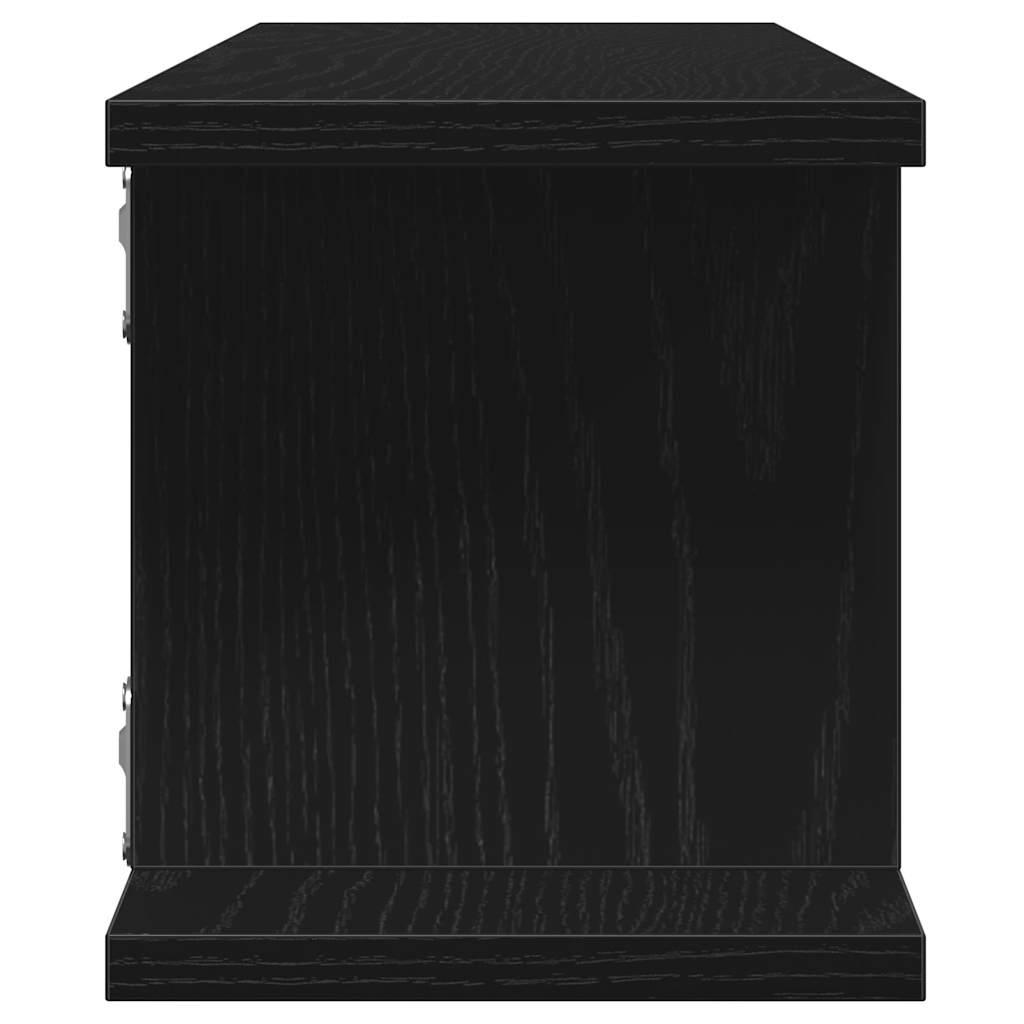 Wandregale 2 Stk. Schwarz Eichen-Optik 90x18x20cm Holzwerkstoff