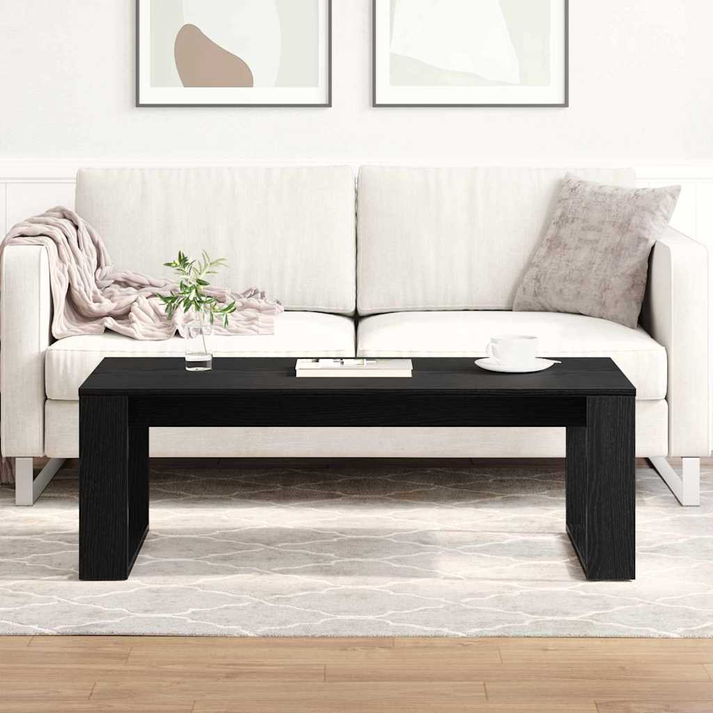 Couchtisch Schwarz Eichen-Optik 102 x 50 x 35 cm Holzwerkstoff