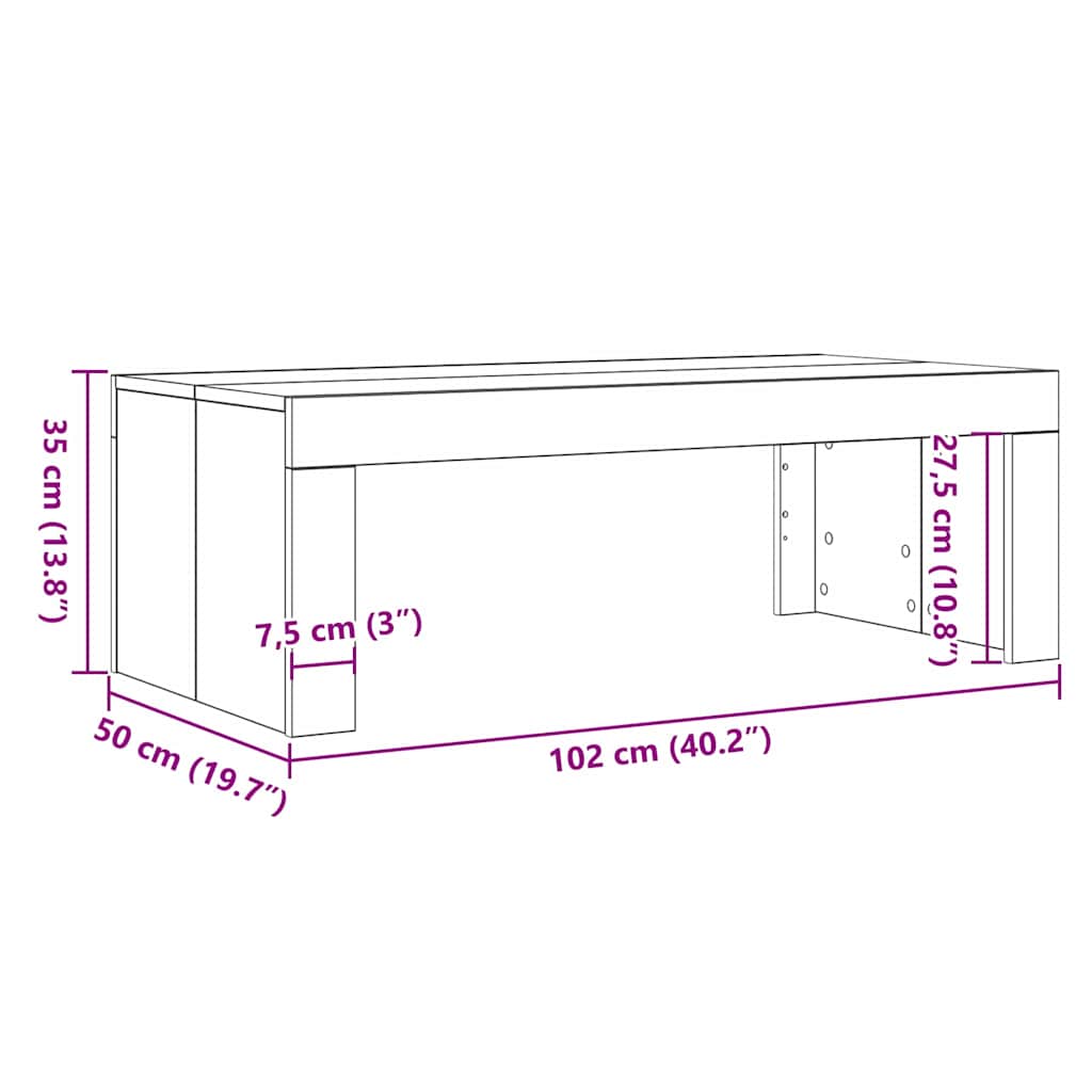 Couchtisch Schwarze Eiche Schwarz Eichen-Optik