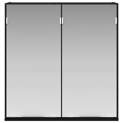 Badezimmerspiegelschrank Schwarz Eichen-Optik 64 x 20 x 67 cm