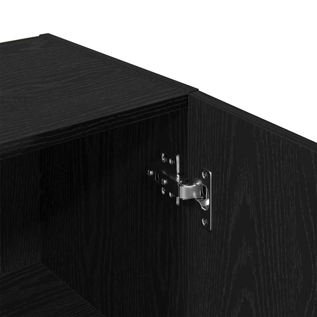 Badezimmer Schrank mit Regal Schwarze Eiche 32 x 34 x 188,5 cm