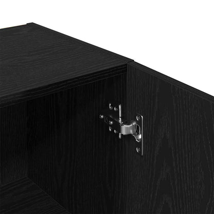 Badezimmer Schrank mit Regal Schwarze Eiche 32 x 34 x 188,5 cm